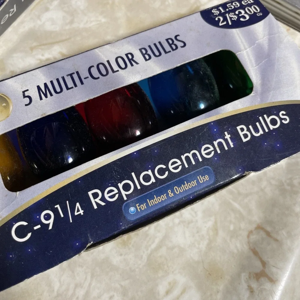 C - 9 1/4 Replacement Bulbs 5 Multicolor Pack 120 Volts 7‎ Watts